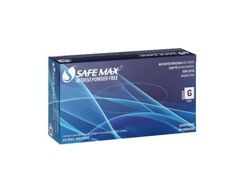 Luva Nitrilo Sem Pó Safemax Blue - Supermax